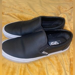 Vans perforated leather slip ons